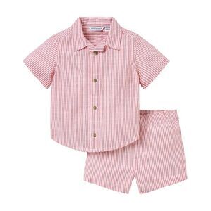 Janie And Jack Girls  The Cabana Linen Matching Set, Red